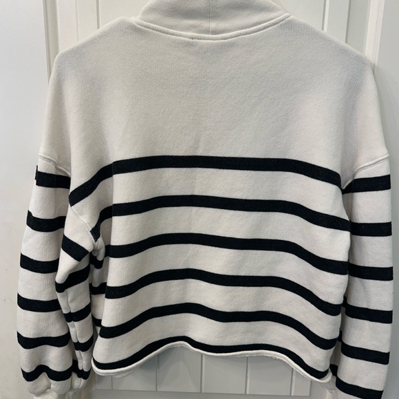 J.Crew Heritage Terry Mockneck Sweatshirt | Striped | Size S - Picture 6 of 7